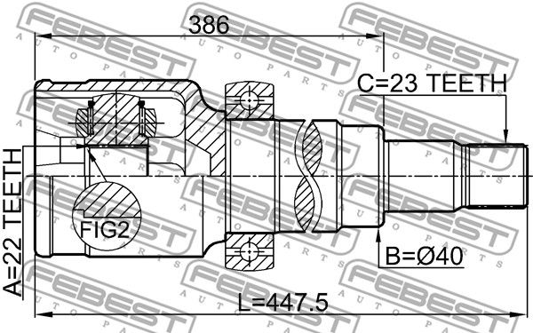 ШРУС внутренний 2111CB8 FEBEST 2111CB8