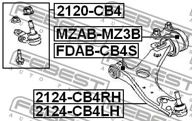 Опора шаровая 2120CB4 FEBEST 2120CB4
