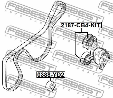 Ролик натяжной 2187CB4KIT FEBEST 2187CB4KIT