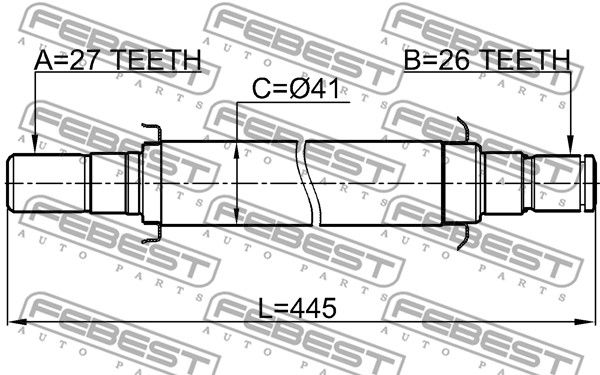 Вал приводной 2212SP2WDAT FEBEST 2212SP2WDAT