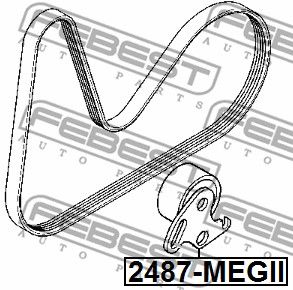 Ролик натяжной 2487MEGII FEBEST 2487MEGII