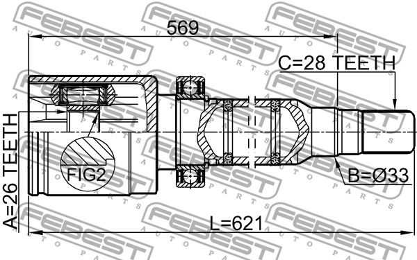 ШРУС внутренний правый 2711S60IIRH FEBEST 2711S60IIRH
