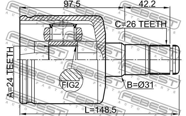 ШРУС внутренний 2711S80ATLH FEBEST 2711S80ATLH