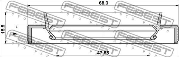Сальник 95HBY49680915L FEBEST 95HBY49680915L