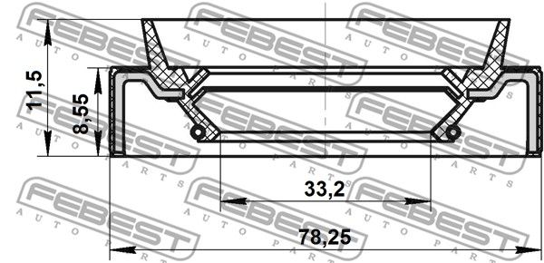 Сальник 95JBS35780912X FEBEST 95JBS35780912X