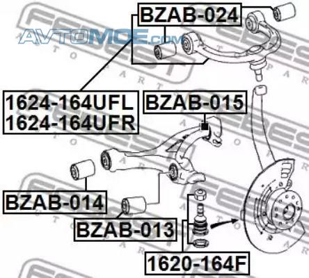 Сайлентблок BZAB014 FEBEST BZAB014