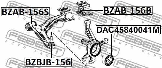 Сайлентблок рычага BZAB156B FEBEST BZAB156B
