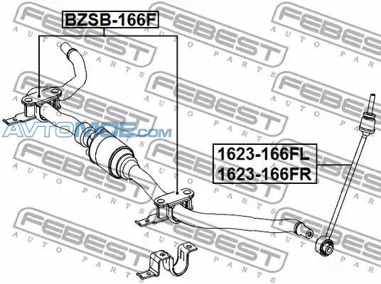 Втулки стабилизатора BZSB166F FEBEST BZSB166F
