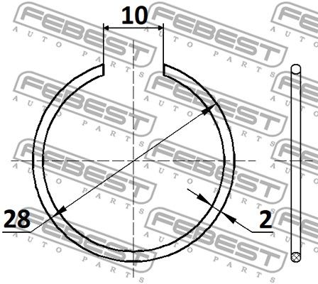 Кольцо стопорное CC128X2 FEBEST CC128X2