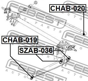 Сайлентблок CHAB019 FEBEST CHAB019