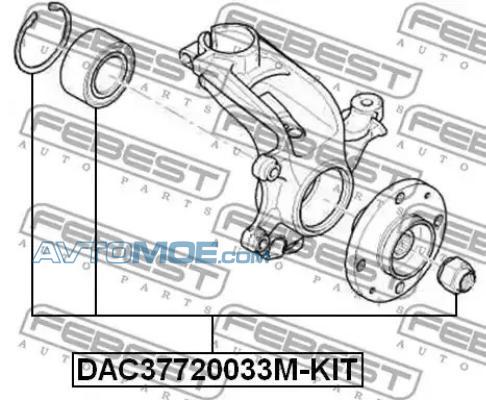Подшипник ступицы DAC37720033MKIT FEBEST DAC37720033MKIT