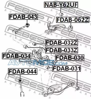 Сайлентблок FDAB043 FEBEST FDAB043