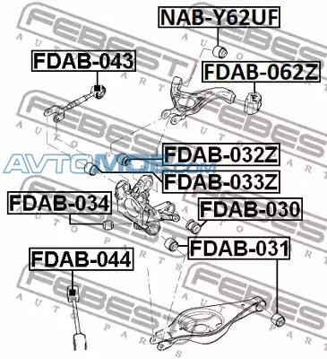 Сайлентблок FDAB044 FEBEST FDAB044