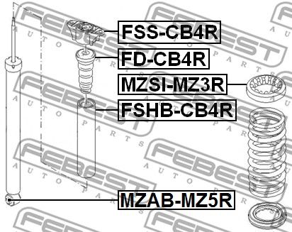 Опора амортизатора FSSCB4R FEBEST FSSCB4R