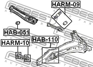 Сайлентблок HAB051 FEBEST HAB051