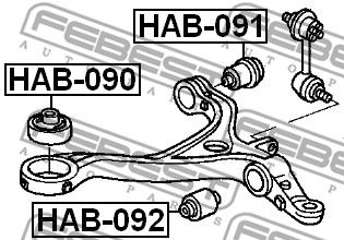 Сайлентблок рычага HAB090 FEBEST HAB090