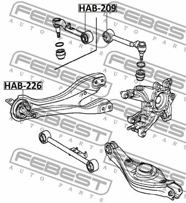 Сайлентблок рычага HAB226 FEBEST HAB226