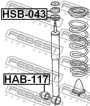 Втулка амортизатора HSB043 FEBEST HSB043