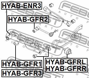 Сайлентблок HYABGFR1 FEBEST HYABGFR1