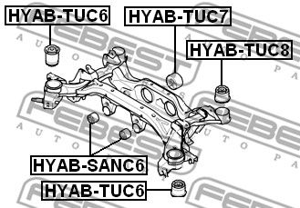 Сайлентблок HYABTUC6 FEBEST HYABTUC6