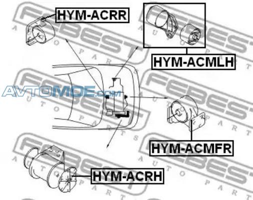 Опора двигателя HYMACMFR FEBEST HYMACMFR