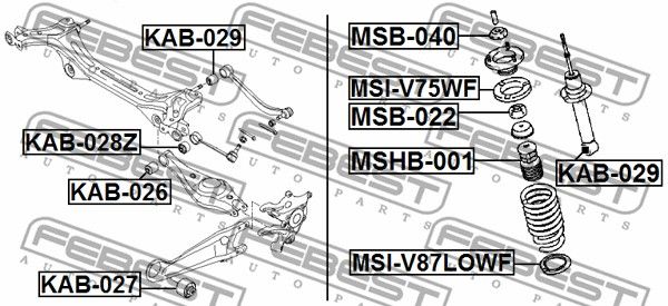 Сайлентблок KAB029 FEBEST KAB029