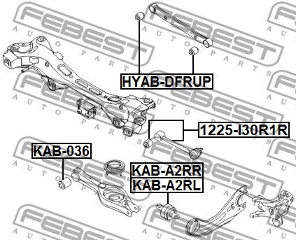 Сайлентблок рычага KABA2RL FEBEST KABA2RL
