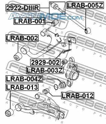 Сайлентблок LRAB012 FEBEST LRAB012