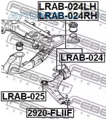 Сайлентблок LRAB024RH FEBEST LRAB024RH