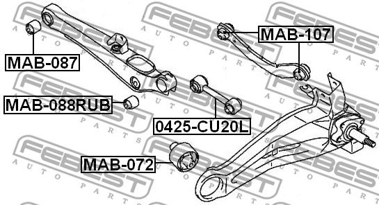 Сайлентблок MAB088RUB FEBEST MAB088RUB
