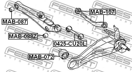 Сайлентблок MAB088Z FEBEST MAB088Z