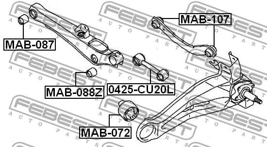 Сайлентблок MAB107 FEBEST MAB107