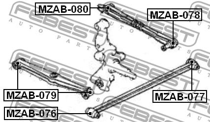 Сайлентблок MZAB076 FEBEST MZAB076