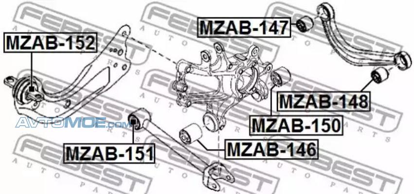 Сайлентблок MZAB148 FEBEST MZAB148
