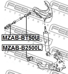 Сайлентблок MZABBT50U FEBEST MZABBT50U