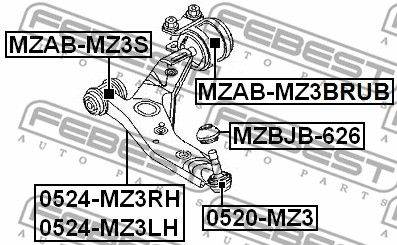 Сайлентблок MZABMZ3BRUB FEBEST MZABMZ3BRUB