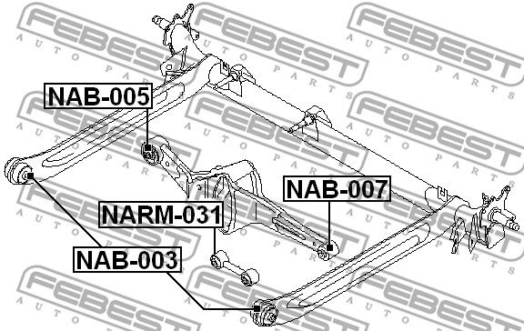 Сайлентблок NAB003 FEBEST NAB003