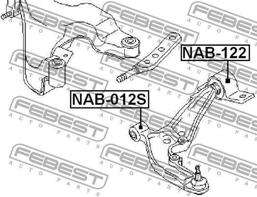 Сайлентблок NAB012S FEBEST NAB012S
