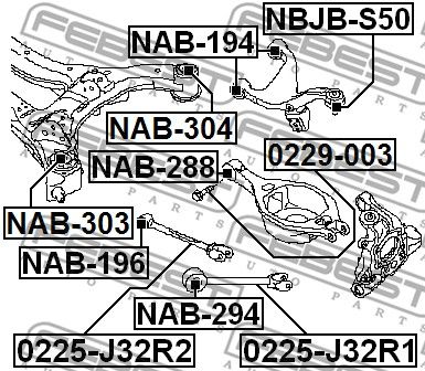 Сайлентблок NAB294 FEBEST NAB294