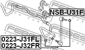 Втулка стабилизатора NSBU31F FEBEST NSBU31F
