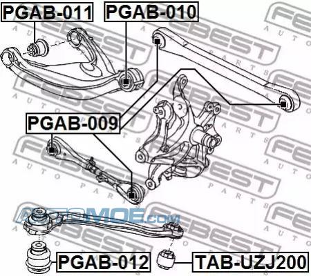Сайлентблок PGAB009 FEBEST PGAB009