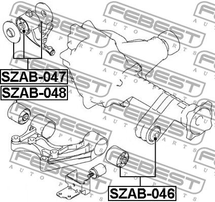 Сайлентблок SZAB046 FEBEST SZAB046