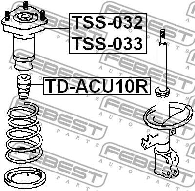 Отбойник амортизатора TDACU10R FEBEST TDACU10R