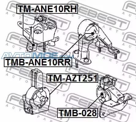 Опора двигателя TMANE10RH FEBEST TMANE10RH