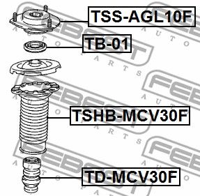 Опора амортизатора TSSAGL10F FEBEST TSSAGL10F