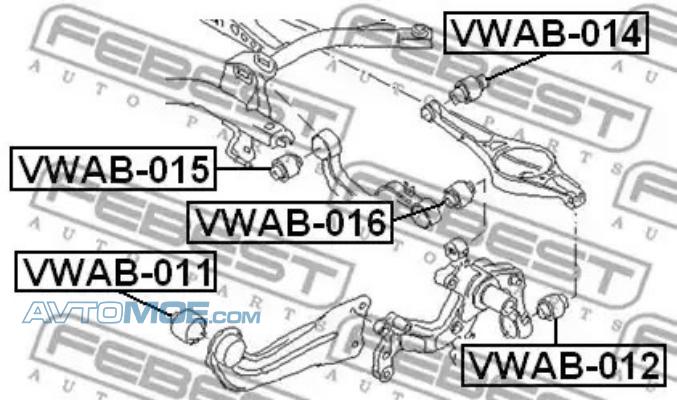 Сайлентблок VWAB014 FEBEST VWAB014