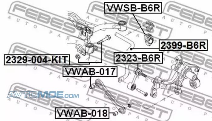 Сайлентблок VWAB018 FEBEST VWAB018