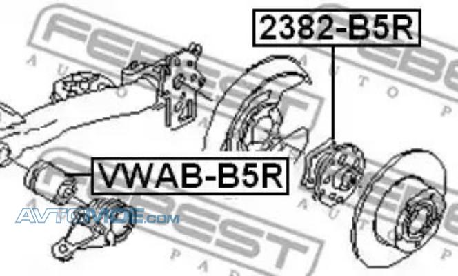Сайлентблок VWABB5R FEBEST VWABB5R