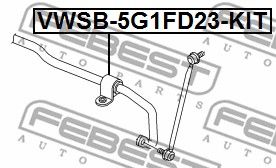 Втулка стабилизатора VWSB5G1FD23KIT FEBEST VWSB5G1FD23KIT