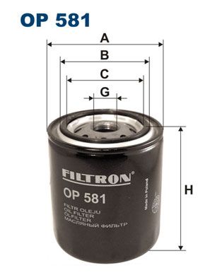 Фильтр масляный OP581 FILTRON OP581
